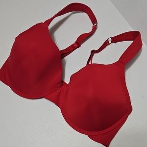 Red Underwire Molded Seamless Bra Size 36DD